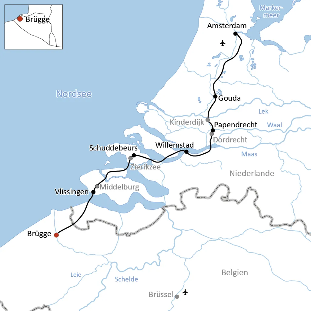 Radtour durch Belgien und Holland: Von Brügge nach Amsterdam