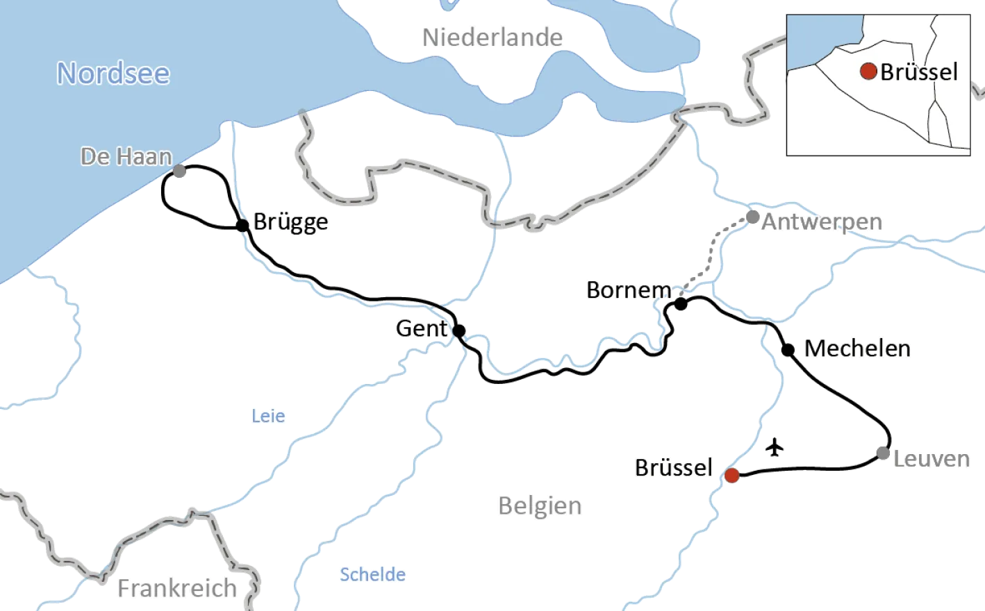 Radtour von Brüssel nach Brügge