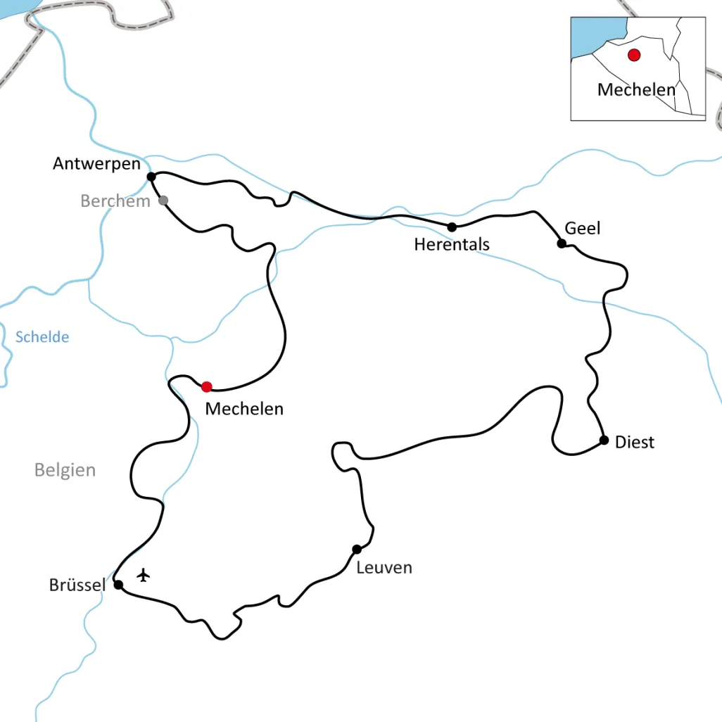 Karte zur Flandern Rundfahrt