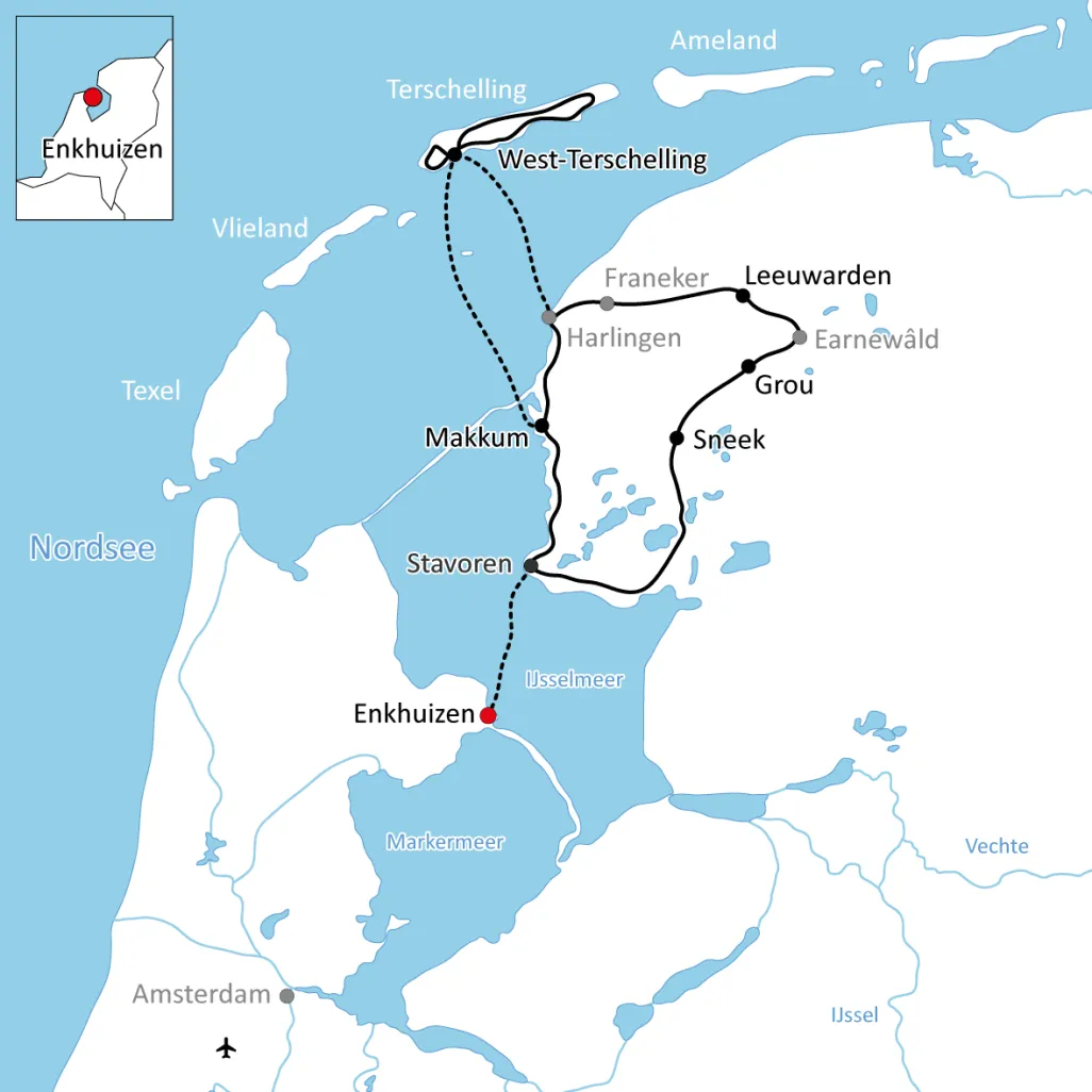 Karte zu Rad und Schiff in Friesland