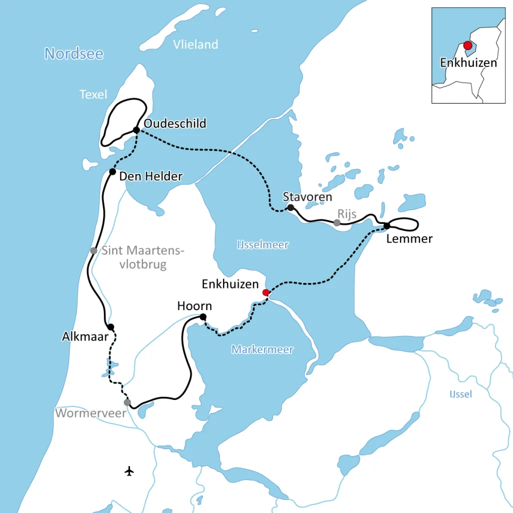 Rad und Schiff auf dem IJsselmeer