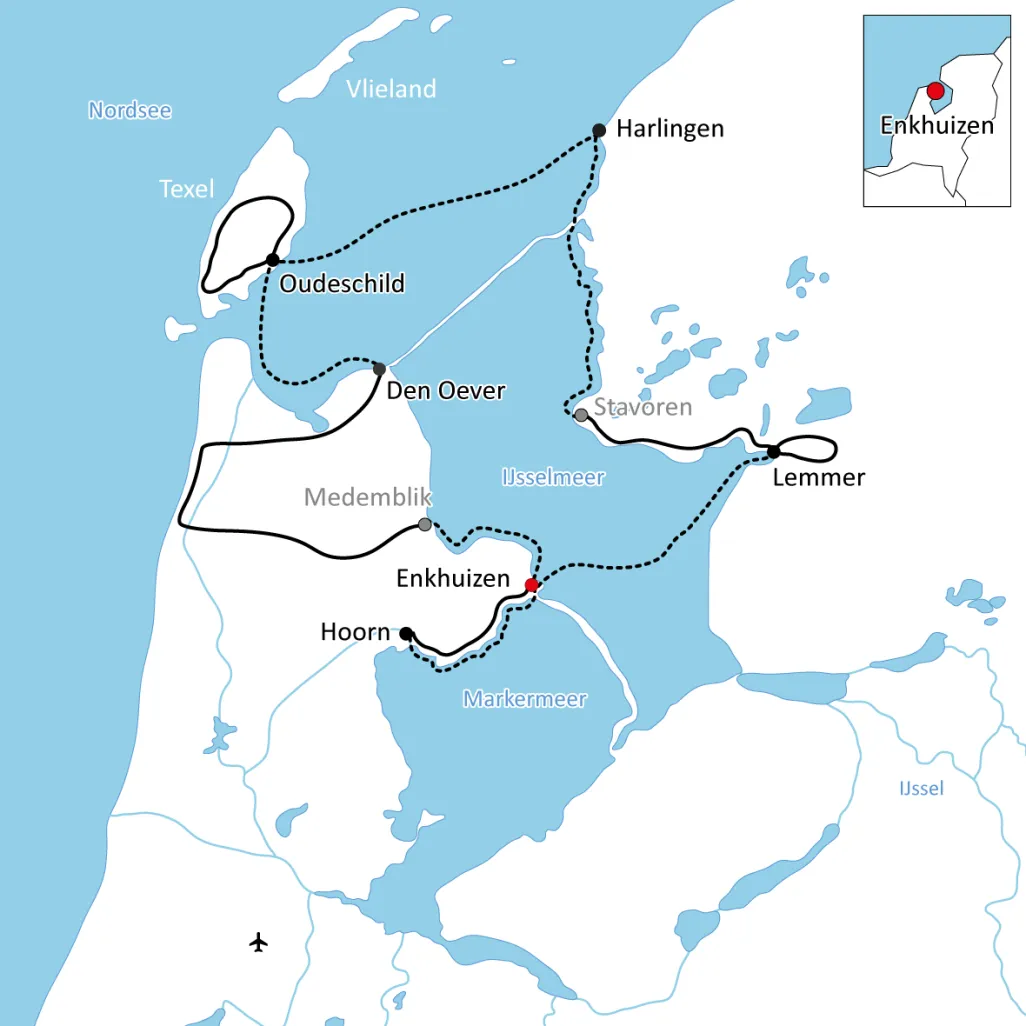Rad und Schiff auf dem IJsselmeer