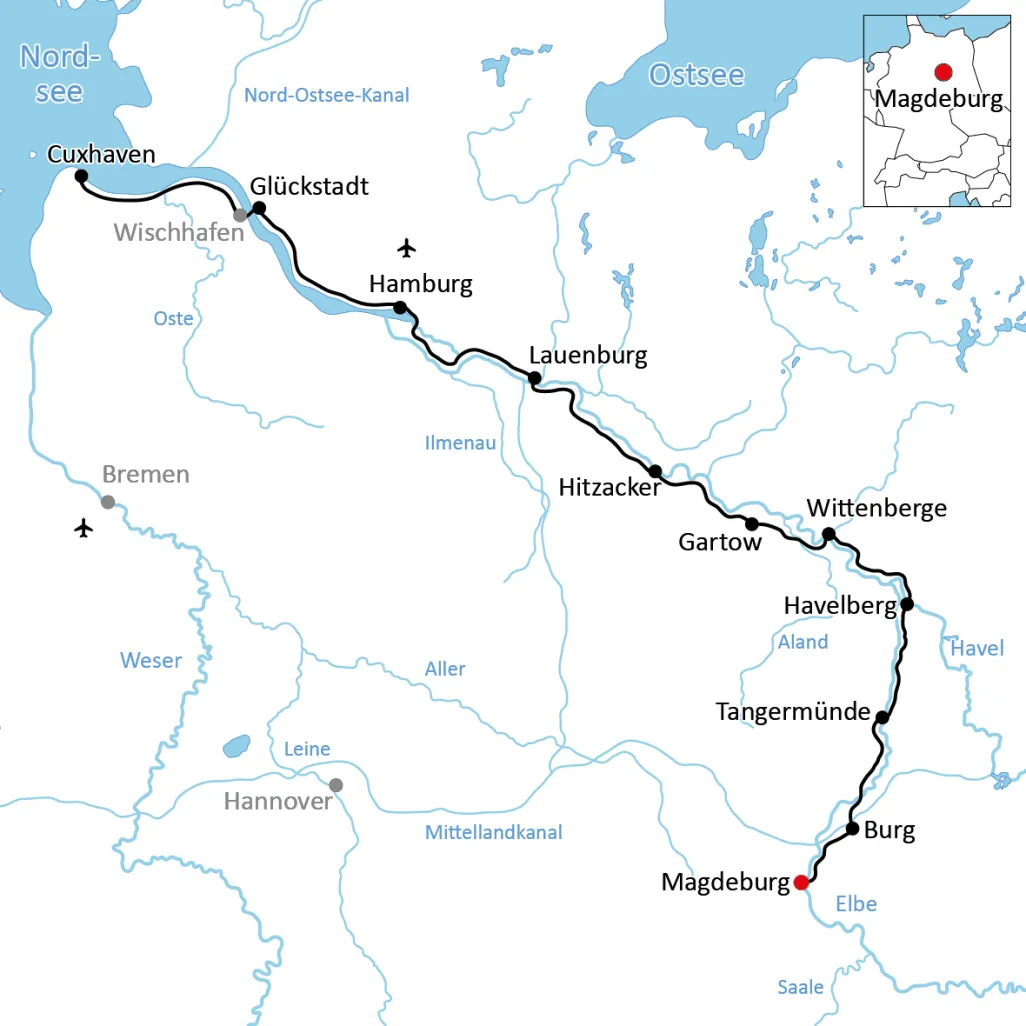 Radtour an der Elbe von Magdeburg nach Cuxhaven