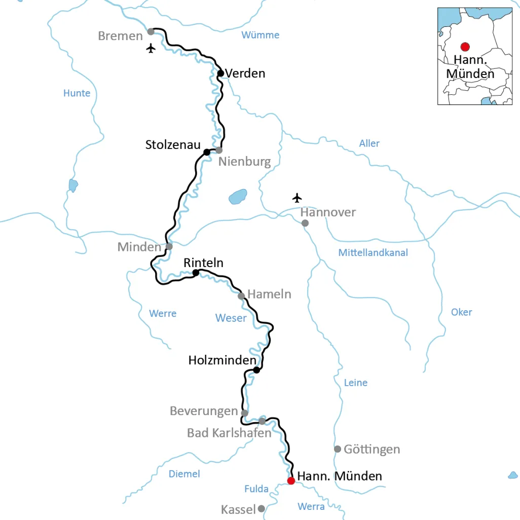 Radtour an der Weser für Sportliche