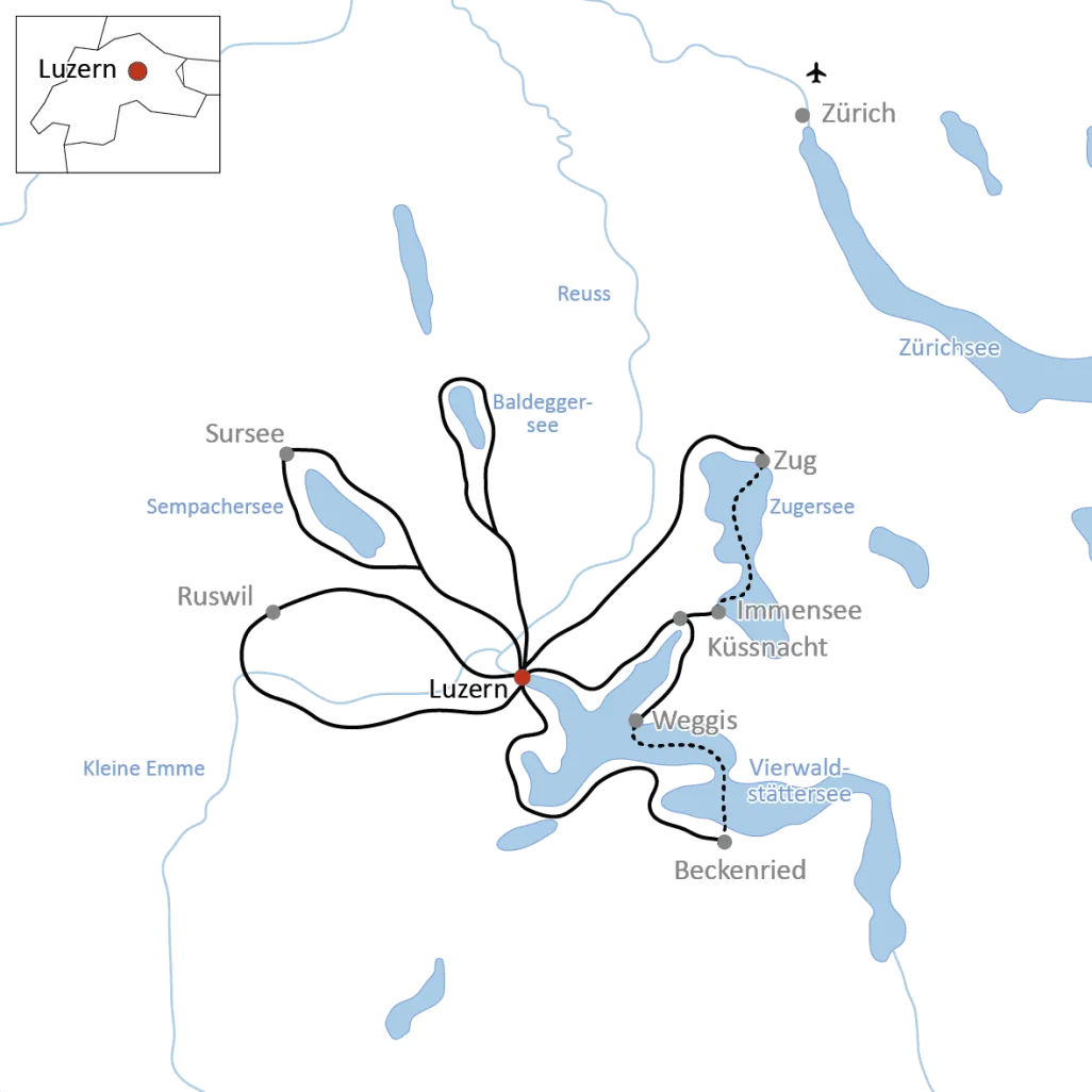 Stern-Radtour ab Luzern am Vierwaldstättersee