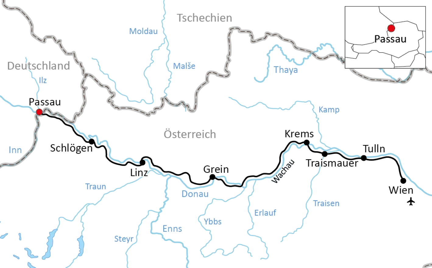 Radtour an der Donau