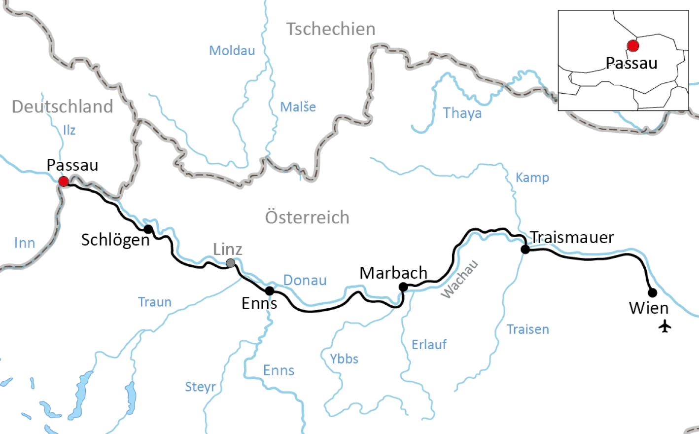 Radtour von Passau nach Wien