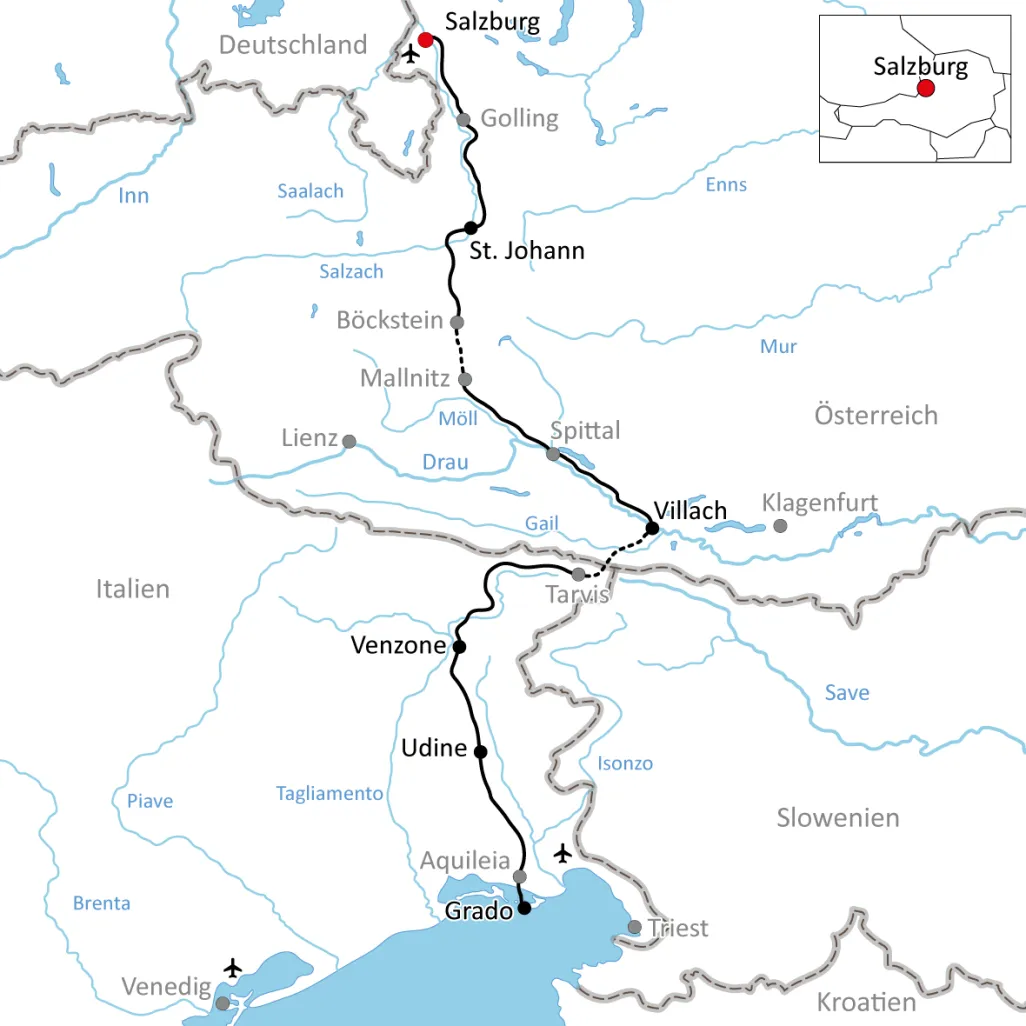 Leichter Transalp auf der Alpe Adria Route
