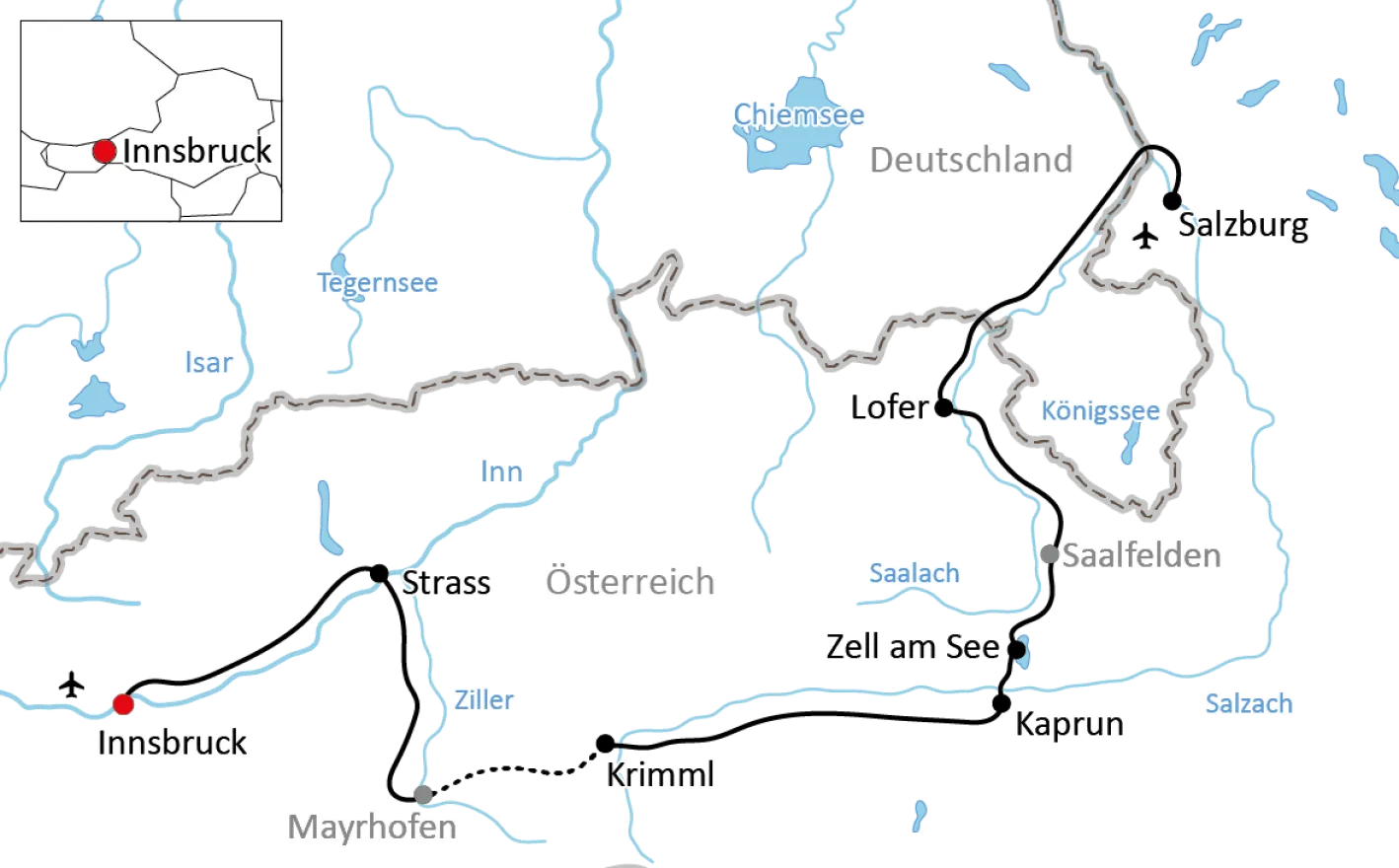 Zillertal-Radweg und Hohe Tauern