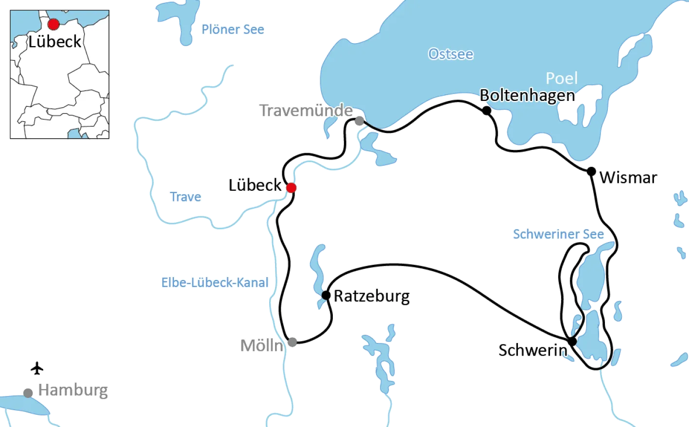 Radtour durch das Hinterland der Ostsee