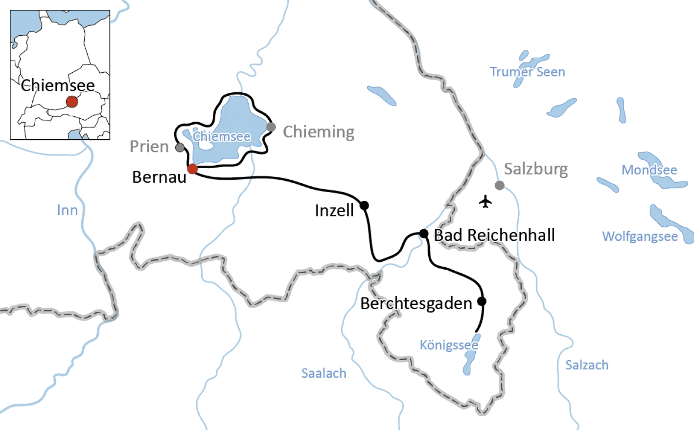 Radtour vom Chiemsee zum Königssee