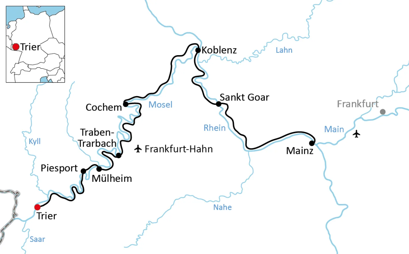 Der Mosel- und Rheinradweg