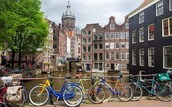 Fahrrad Amsterdam Brücke Kanal