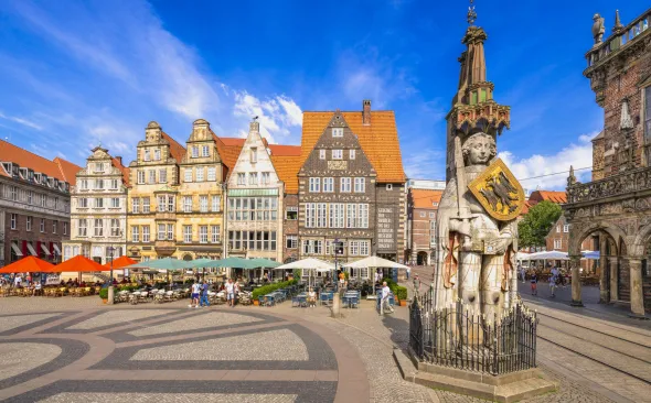 Bremen, Marktplatz mit Roland Statue