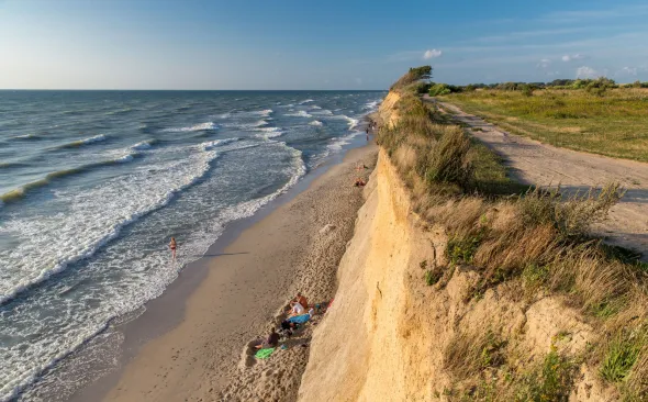 Ostsee-Radweg, Strand, Fahrradweg, Prerow