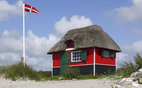 Strandhütte auf der dänischen Insel Ærø