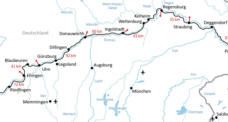 Der Donau-Radweg in Deutschland