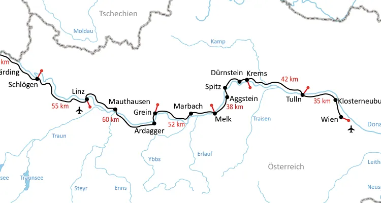 Donau-Radweg von Passau nach Wien