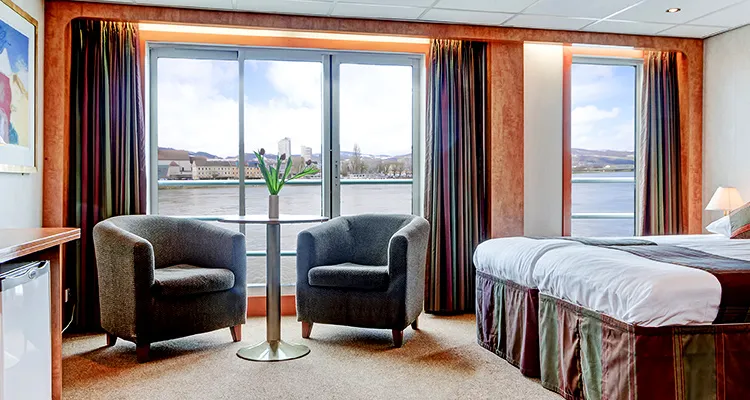 MS Fortuna, Doppelbett-Suite auf dem Oberdeck