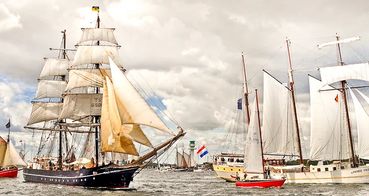 Rad Schiff Ostsee, Windjammerparade zur Kieler Woche