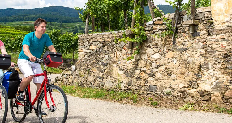 Radfahrer an der Donau