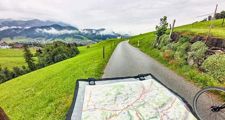 Appenzeller Land, Berge, Fahrradweg, Landkarte