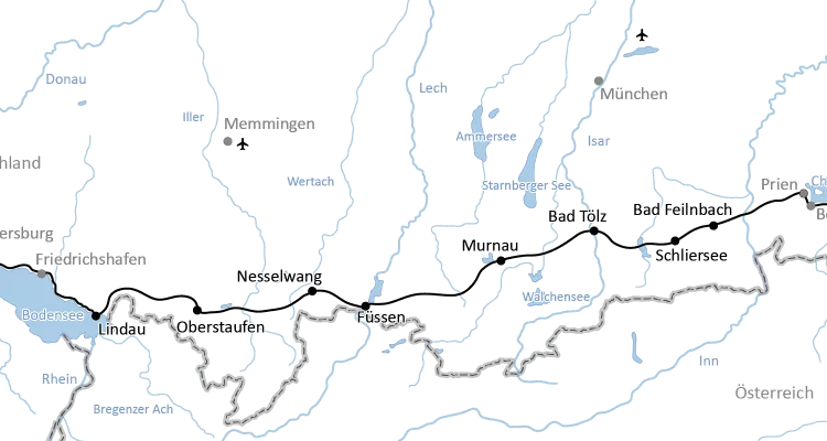 Radreise vom Bodensee zum Königssee
