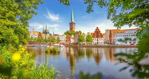 Blick auf Hansestadt Lübeck