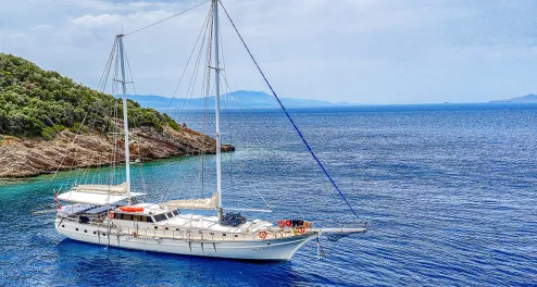 Mit Rad in Schiff in der Ägäis